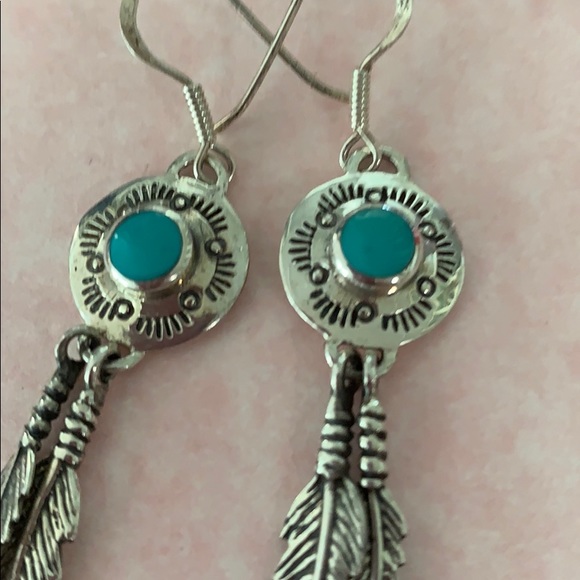 Sterling Silver Turquoise earrings - Picture 2 of 6